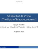 Bài giảng Kinh tế học vĩ mô: Số liệu Kinh tế vĩ mô - Nguyễn Hòa Bảo