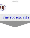 Bài giảng Tố tụng hình sự - Bài 11: Thủ tục đặc biệt