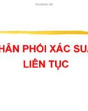 Bài giảng Thống kê và phân tích dữ liệu: Phân phối xác suất liên tục