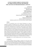 Access to credit markets and selection of credit sources of rural households: The case study of the Red River Delta, Vietnam