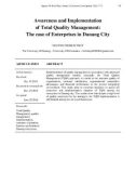 Awareness and implementation of total quality management: The case of enterprises in Danang city