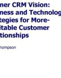 Business and Technology Strategies for More-Profitable Customer Relationships - Vision for CRM