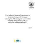 What is known about the effectiveness of economic instruments to reduce consumption of foods high in saturated fats and other energy-dense foods for preventing and treating obesity?