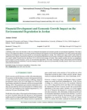 Financial development and economic growth impact on the environmental degradation in Jordan