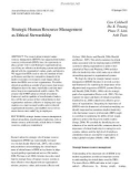 Strategic human resource management as ethical stewardship