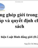 Bài giảng Lồng ghép giới trong lập pháp và quyết định chính sách - Nguyễn Chí Dũng