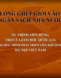 Bài giảng Lồng ghép giới vào ngân sách Nhà nước - TS. Trịnh Tiến Dũng