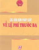 Hệ thống văn bản pháp luật về lệ phí trước bạ: Phần 1