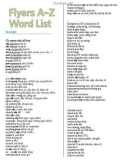 Flyers A-Z word list