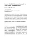 Impacts of ASEAN economic community on integration of Vietnamese industry