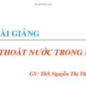 Bài giảng Cấp thoát nước trong nhà - ThS. Nguyễn Thị Thanh Hương