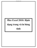 ffice Excel 2010: Định dạng trang và in bảng tính