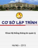 Bài giảng cơ sở lập trình - Trường học viên Ngân Hàng Hà Nội - Giới thiệu