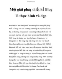 Một giải pháp thiết kế Blog là thực hành và đẹp