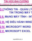 Bài giảng Tin học đại cương - Chương 1, 2, 3