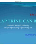 Bài giảng Lập trình căn bản: Chương 3 - ThS. Nguyễn Cao Trí