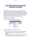 Cách thiết lập Font chữ mặc định trong MS Word 2003