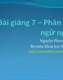 Bài giảng Chương trình dịch: Bài giảng 7 - Nguyễn Phương Thái