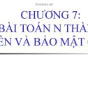 Bài giảng Chương 7: Bài toán n thành viên và bảo mật CSDL