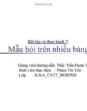 Bài tập và thực hành 7 về Mẫu hỏi trên nhiều bảng