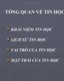 Bài giảng điện tử môn tin học: TỔNG QUAN VỀ TIN HỌC