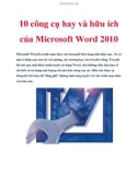 10 công cụ hay và hữu ích của Microsoft Word 2010