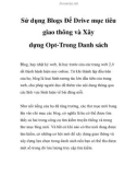 Sử dụng Blogs Để Drive mục tiêu giao thông và Xây dựng Opt-Trong Danh sách