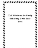 Xoá Windows 8 với máy tính dùng 2 win dualboot