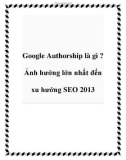 Google Authorship là gì ? Ảnh hưởng lớn nhất đến xu hướng SEO 2013