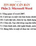 Bài giảng Tin học căn bản: Phần 2