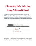 Chèn công thức toán học trong Microsoft Excel