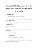 Thẩm định Thiết kế cơ sở các dự án đầu tư xây dựng công trình thủy lợi; mã số hồ sơ 021543