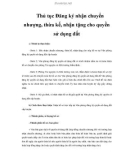 Thủ tục Đăng ký nhận chuyển nhượng, thừa kế, nhận tặng cho quyền sử dụng đất