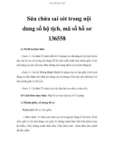 Sửa chửa sai sót trong nội dung sổ hộ tịch, mã số hồ sơ 136558