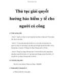 Thủ tục giải quyết hưởng bảo hiểm y tế cho người có công