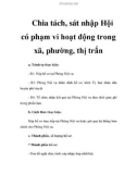 Chia tách, sát nhập Hội có phạm vi hoạt động trong xã, phường, thị trấn