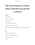 Báo cáo Sở Thông tin và Truyền thông về tình hình cung cấp dịch vụ Internet