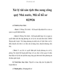 Xử lý tài sản tịch thu sung công quỹ Nhà nước, Mã số hồ sơ 023926