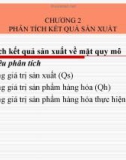 Bài giảng chương 2: Phân tích kết quả sản xuất