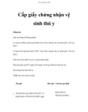 Cấp giấy chứng nhận vệ sinh thú y