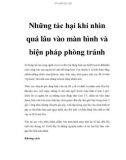 Những tác hại khi nhìn quá lâu vào màn hình và biện pháp phòng tránh