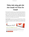 Thêm tính năng ghi chú cho Gmail với Notes for Gmail