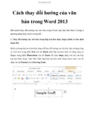 Cách thay đổi hướng của văn bản trong Word 2013