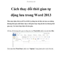 Cách thay đổi thời gian tự động lưu trong Word 2013