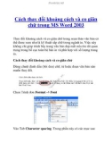 Cách thay đổi khoảng cách và co giãn chữ trong MS Word 2003