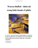 Warren Buffett - thiên tài trong kinh doanh cổ phiếu