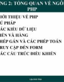 Bài giảng Chương 2: Tổng quan về ngôn ngữ PHP