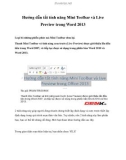 Hướng dẫn tắt tính năng Mini Toolbar và Live Preview trong Word 2013