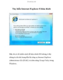 Tùy biến Internet Explorer 8 thỏa thích