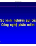 Các kinh nghiệm quý giá của công nghệ phần mềm